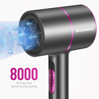 Hair Dryer 8000 Strong Wind Blue Light Anion Blow Dryer Temperature Adjustment Hair Drying Tool Nanoe Blowdryer Air Collecting