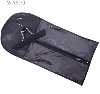 Hair Extensions Carrier Opslag Non-woven Pak Geval Zak Pakket Met Houten Hanger Voor Virgin Haar Inslag & Clip in Haarverlenging