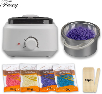 Hair Removal Wax Heater Warmer Machine 400g Wax Beans Beads Hot Paraffin Waxing Kit Warmer Depilatory Sticks Bikini Face Wax