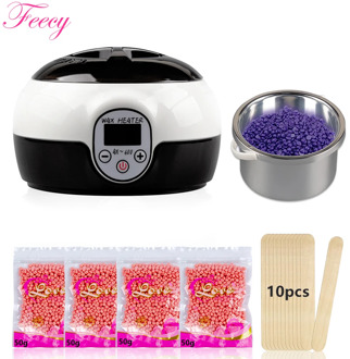Hair Removal Wax Heater Warmer Machine Set Waxing Kit 200g Hard Hot Wax Beans Depilatory Paraffin Stripless Wax Beads 10 Sticks