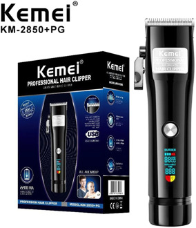 Hair Trimmer Barber Clippers Kemei KM-2850 PG Hair Clipper Rechargeable Haircut Hair Machine LCD Display Oilhead Clipper