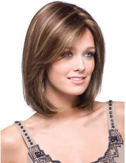 Hairjoy Hittebestendige Synthetische Korte Bobo Haar Pruiken Voor Vrouwen Blonde Gemarkeerd Pruiken Cosplay Pruiken bruin