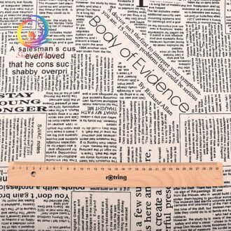 Haisen, Gedrukt Krant Katoen Linnen Stof Voor Quilten, Naaien, Sofa, Gordijn, Tas, Kussen, meubilair Decoratie Half Meter