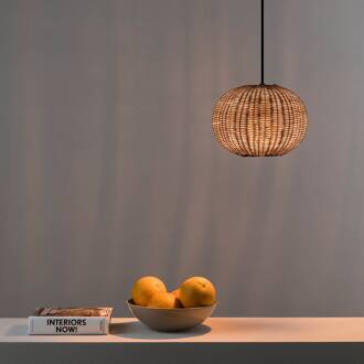 Haka hanglamp met rotan kap, Ø 25 cm rotan, zwart