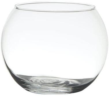 Hakbijl bol bloemen vaas - 16 x H13 cm - transparant glas - 1,5L - Vazen