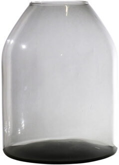 Hakbijl glass Bloemenvaas Barcelona - transparant grijs - eco glas - D20 x H25 cm - smoke glas