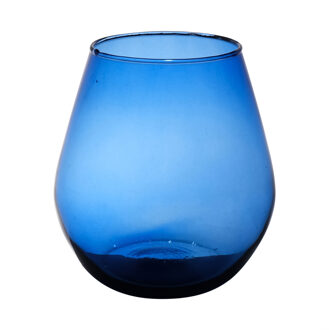 Hakbijl glass Bloemenvaas Billy - transparant blauw - eco glas - D25 x H30 cm - bol vaas