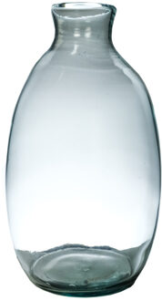 Hakbijl glass Bloemenvaas Cheryl - transparant - eco glas - D18 x H30 cm - flesvaas