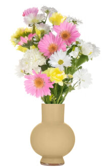 Hakbijl glass Bloemenvaas Deborah - Beige- glas - D31 x H39 cm