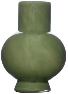 Hakbijl glass Bloemenvaas Deborah - Donker Groen - glas - D17 x H22 cm