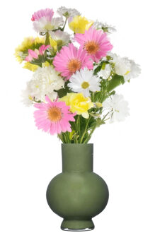 Hakbijl glass Bloemenvaas Deborah - Donker Groen- glas - D20 x H 26 cm