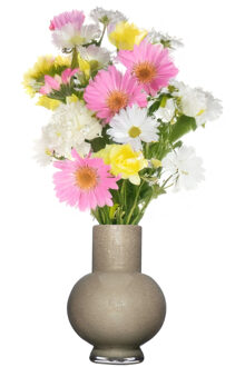 Hakbijl glass Bloemenvaas Deborah - Goud- glas - D31 x H39 cm