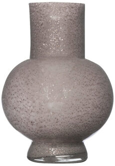 Hakbijl glass Bloemenvaas Deborah - grijs - glas - D20 x H 26 cm