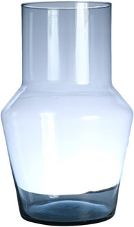 Hakbijl glass Bloemenvaas Evie - transparant - eco glas - D14 x H25 cm - hoekige vaas