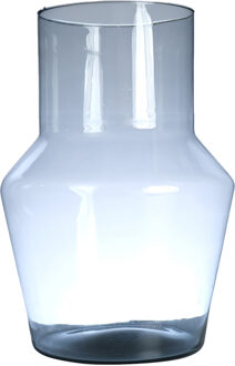 Hakbijl glass Bloemenvaas Evie - transparant - eco glas - D28 x H40 cm - hoekige vaas