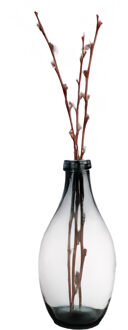 Hakbijl glass Bloemenvaas Luna Elegance - transparant helder glas - D19 x H37 cm - sierlijk flessenhals model