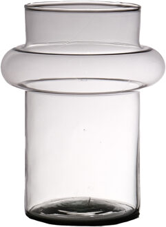 Hakbijl glass Bloemenvaas Luna - transparant - eco glas - D15 x H20 cm - cilinder vaas