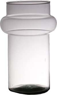 Hakbijl glass Bloemenvaas Luna - transparant - eco glas - D16 x H25 cm - cilinder vaas