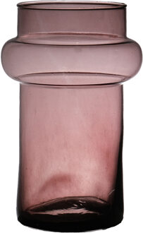 Hakbijl glass Bloemenvaas Luna - transparant mauve - eco glas - D16 x H25 cm - cilinder vaas