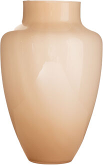Hakbijl glass Bloemenvaas Olaf - Beige/geel - glas - D24 x H37 cm- decoratie