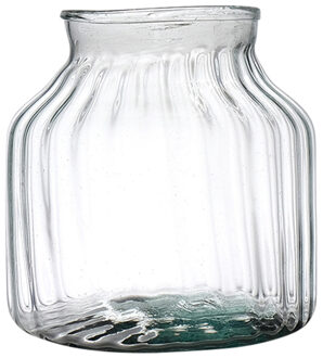 Hakbijl glass Bloemenvaas Organic - transparant - eco glas - D21 x H20 cm - Melkbus vaas