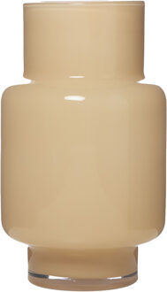 Hakbijl glass Bloemenvaas Pien - beige - glas - D19 x H31 cm - decoratie - vazen