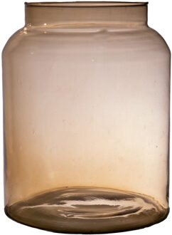 Hakbijl glass Bloemenvaas Shape - transparant amber - eco glas - D19 x H25 cm - Melkbus vaas