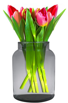 Hakbijl glass Bloemenvaas Shape - transparant - eco glas - D19 x H25 cm - Melkbus vaas