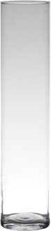 Hakbijl glass Bloemenvaas - Transparant - cilinder - glas - 9 x 50 cm
