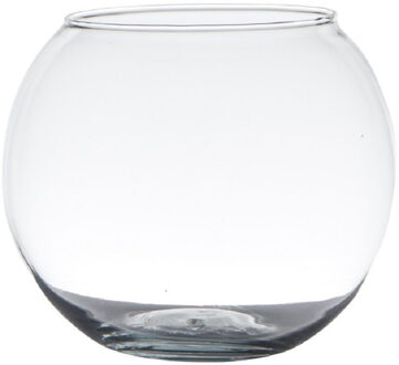 Hakbijl glass Bol vaas/waxinelichtjes houder - D14 x H11 cm - glas - 1L