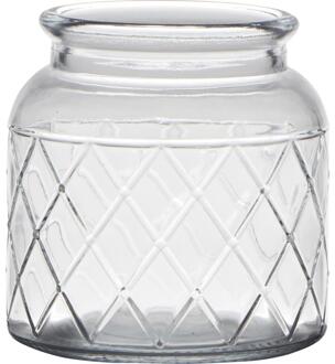 Hakbijl glass Brussel vaas glas met motief Ø10xh10,5cm transparant