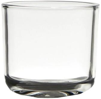 Hakbijl glass Cooper theelichthouder glas Ø7,5xH7,5cm transparant