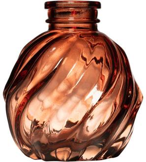 Hakbijl glass Gabi Swirl Flesvaas roze Ø6xh8cm