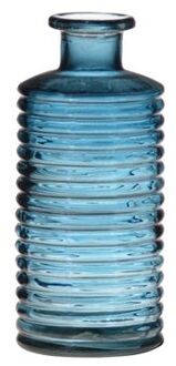 Hakbijl glass Glazen stijlvolle bloemenvaas transparant blauw D14.5 en H31 cm - Vazen