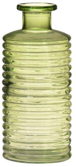Hakbijl glass Glazen stijlvolle bloemenvaas transparant groen D14.5 en H31 cm