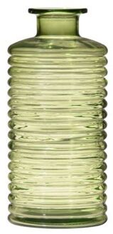 Hakbijl glass Glazen stijlvolle bloemenvaas transparant groen D9.5 en H21.5 cm - Vazen