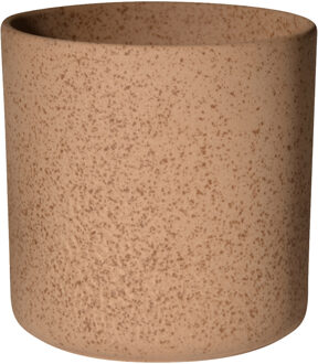 Hakbijl glass Plantenpot/bloempot Cindy - bruin - keramiek - cilinder - D17 x H17 cm