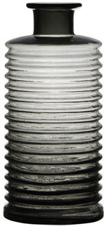 Hakbijl glass stijlvolle bloemenvaas - transparant grijs - glas - D14.5 en H31 cm