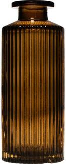 Hakbijl glass Tobi Lines Flesvaas taupe Ø5,4xh13cm