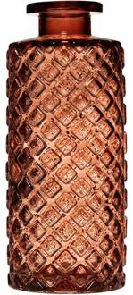 Hakbijl glass Tobi Oval Flesvaas roze Ø5,4xh13cm