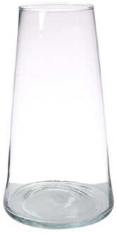 Hakbijl glass Transparante home-basics vaas/vazen van glas 35 x 18 cm Donna - Vazen