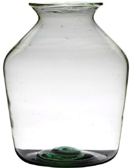 Hakbijl glass Transparante luxe grote vaas/vazen van glas 40 x 29 cm