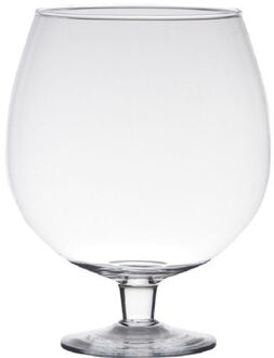 Hakbijl glass Transparante luxe stijlvolle Brandy vaas/vazen van glas 20 cm - Vazen
