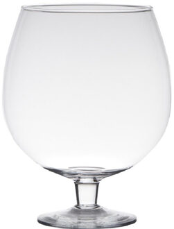 Hakbijl glass Transparante luxe stijlvolle Brandy vaas/vazen van glas 20 cm