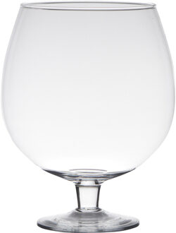 Hakbijl glass Transparante luxe stijlvolle Brandy vaas/vazen van glas 24 cm