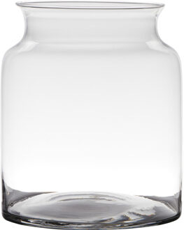 Hakbijl glass Transparante luxe stijlvolle vaas/vazen van glas 23 x 19 cm
