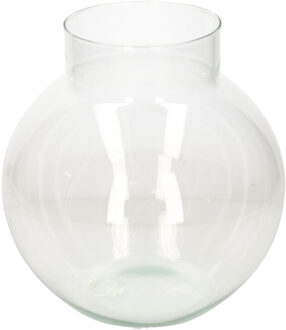 Hakbijl glass Transparante ronde vaas/vazen van glas 23 x 23 cm