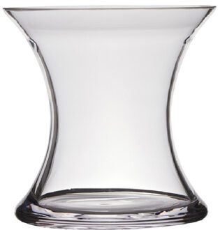 Hakbijl glass Transparante stijlvolle x-vormige vaas/vazen van glas 19 x 19 cm