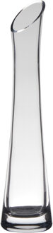 Hakbijl Glass vaas - 25 x 6 cm - flute model - transparant - bloemenvaas