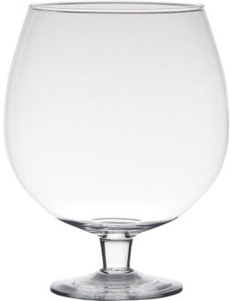 Hakbijl glass Vaas Brandy - op voet - transparant glas - 7l - 30 cm